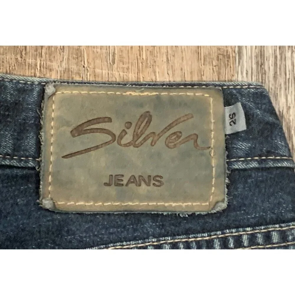 Vtg Silver Jeans Flare Womens Size 25/31 Blue Denim Pants Mid Rise Medium Wash - Picture 5 of 13